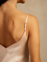 [Rosa Chiaro] SilkSilky-IT Sleeveless V Neck Camicia da notte 005