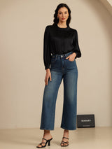 [Nero] SilkSilky-IT 19Momme Long Sleeve Round Neck Camicette 007