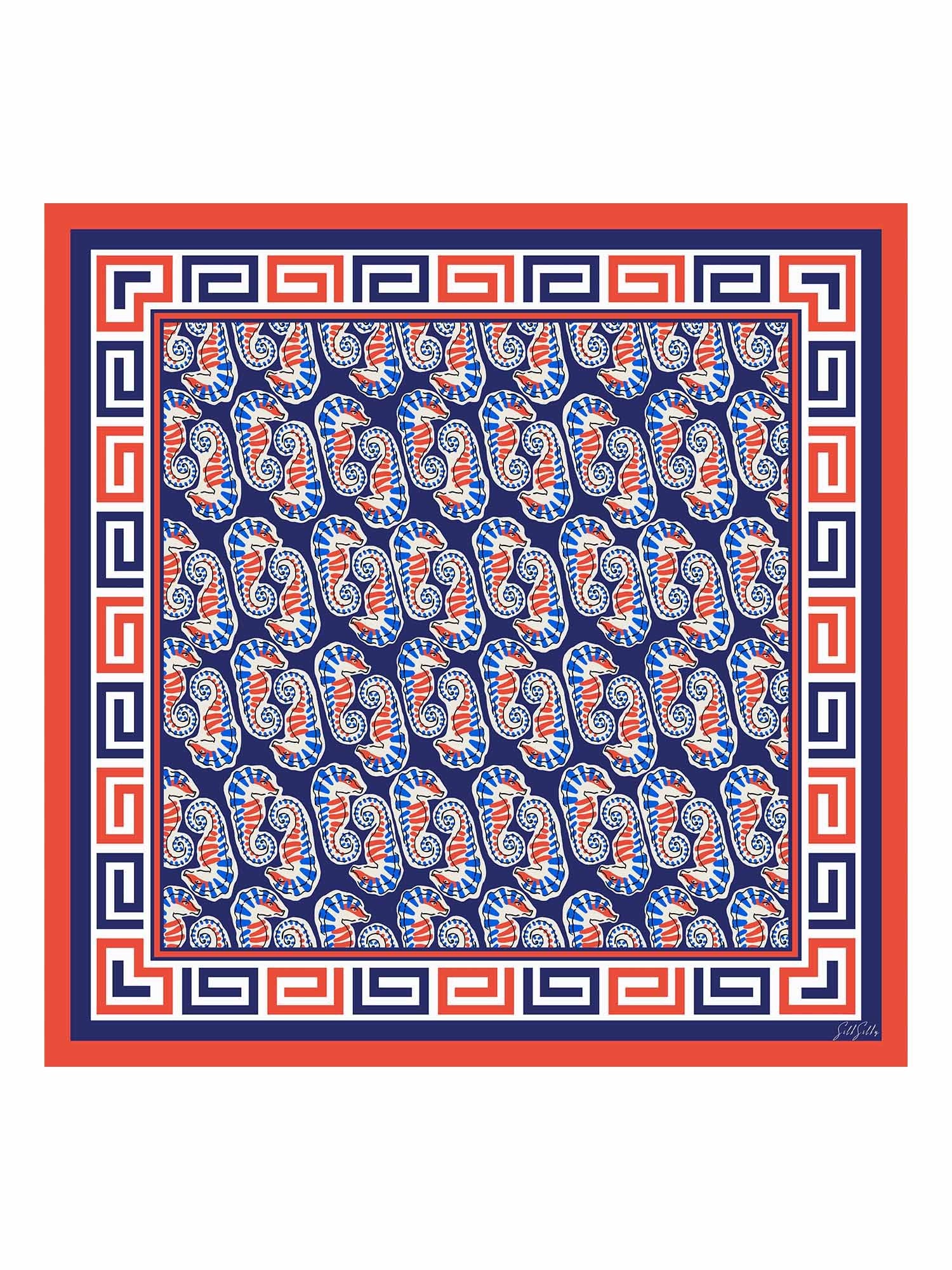 [Cavalluccio Marino Navy] SilkSilky-IT Scarf 001