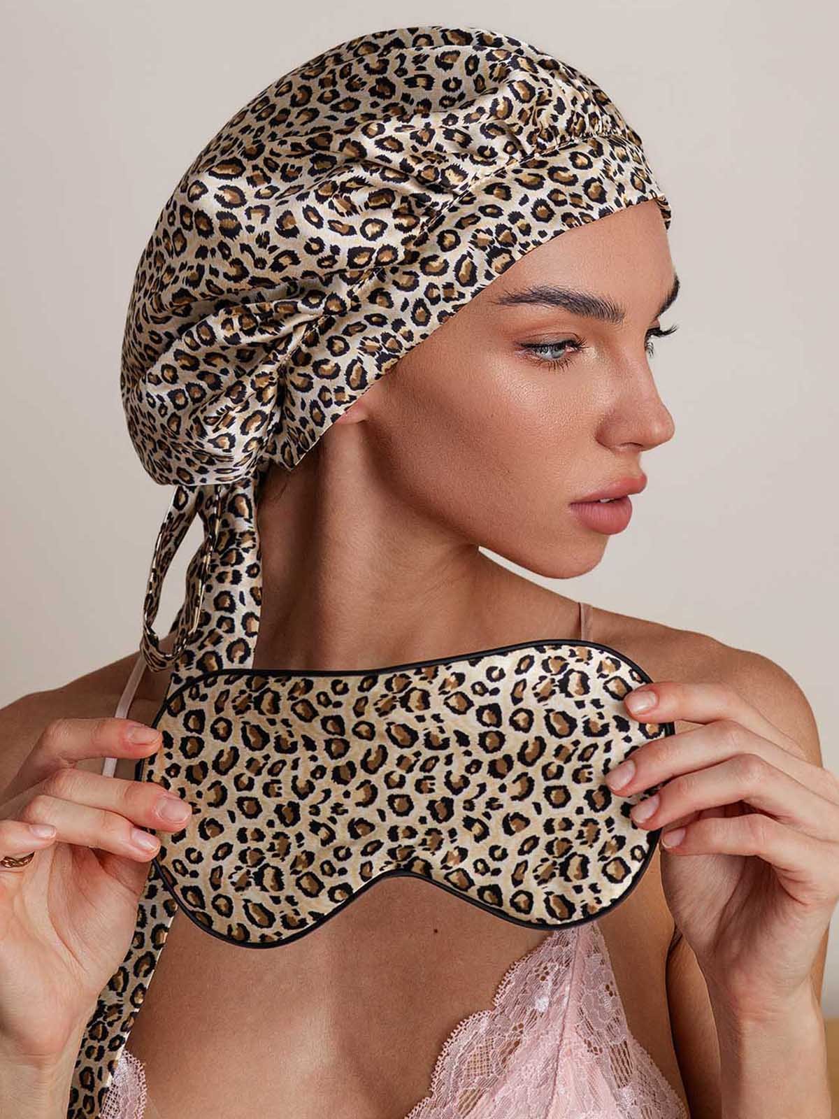 SilkSilky-IT Seta pura Sleep Cap Leopardo 005