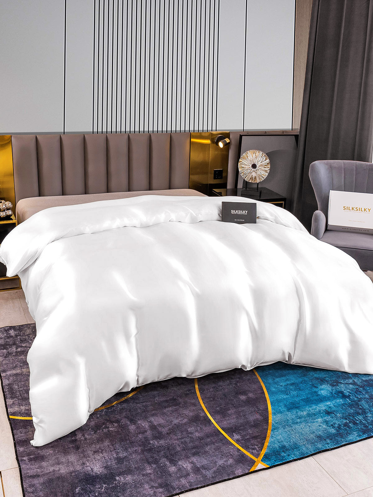 [Bianco] SilkSilky-IT 22Momme Seta pura Duvet Cover 003