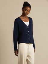 [Blu Scuro] SilkSilky-IT Long Sleeve Cardigan Donna 001