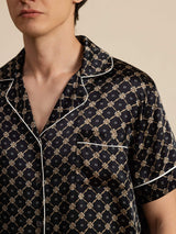 [Catena Nera] SilkSilky-IT Short Sleeve Lapel Collar Pigiami da uomo 004