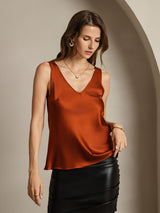 [Caramello] SilkSilky-IT Sleeveless V Neck Cami 006