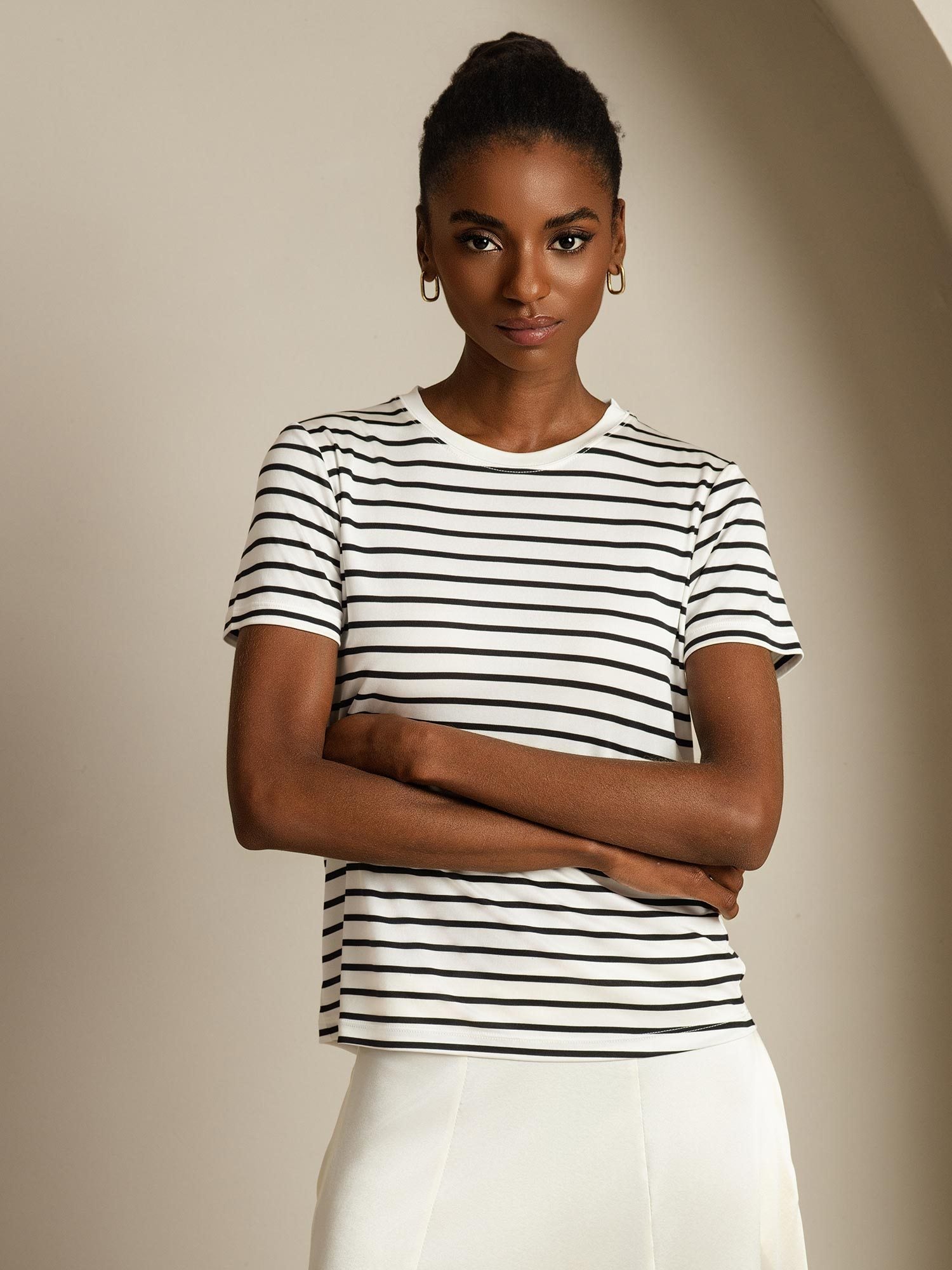 [RigheBianche] SilkSilky-IT Seta pura Womens T-Shirt 005
