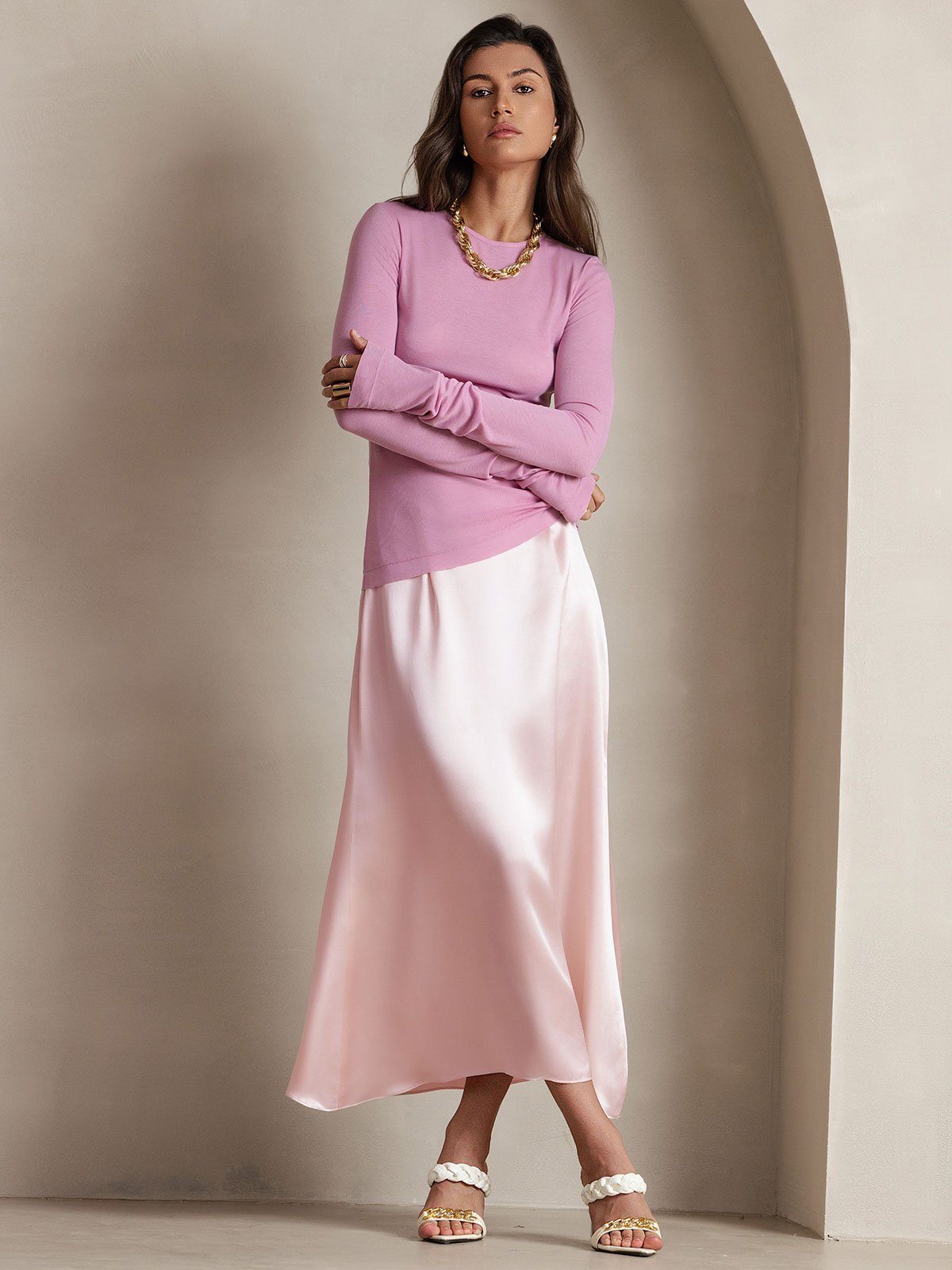 [Rosa] SilkSilky-IT 19Momme Seta Skirt 001