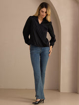 [Nero] SilkSilky-IT Long Sleeve Blouse 006