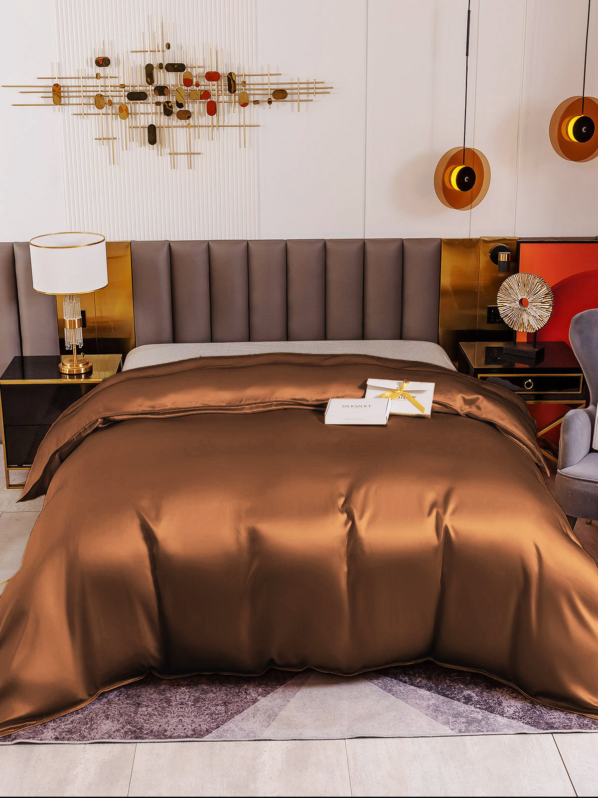 [Caffè] SilkSilky-IT 19Momme Seta pura Duvet Cover 002