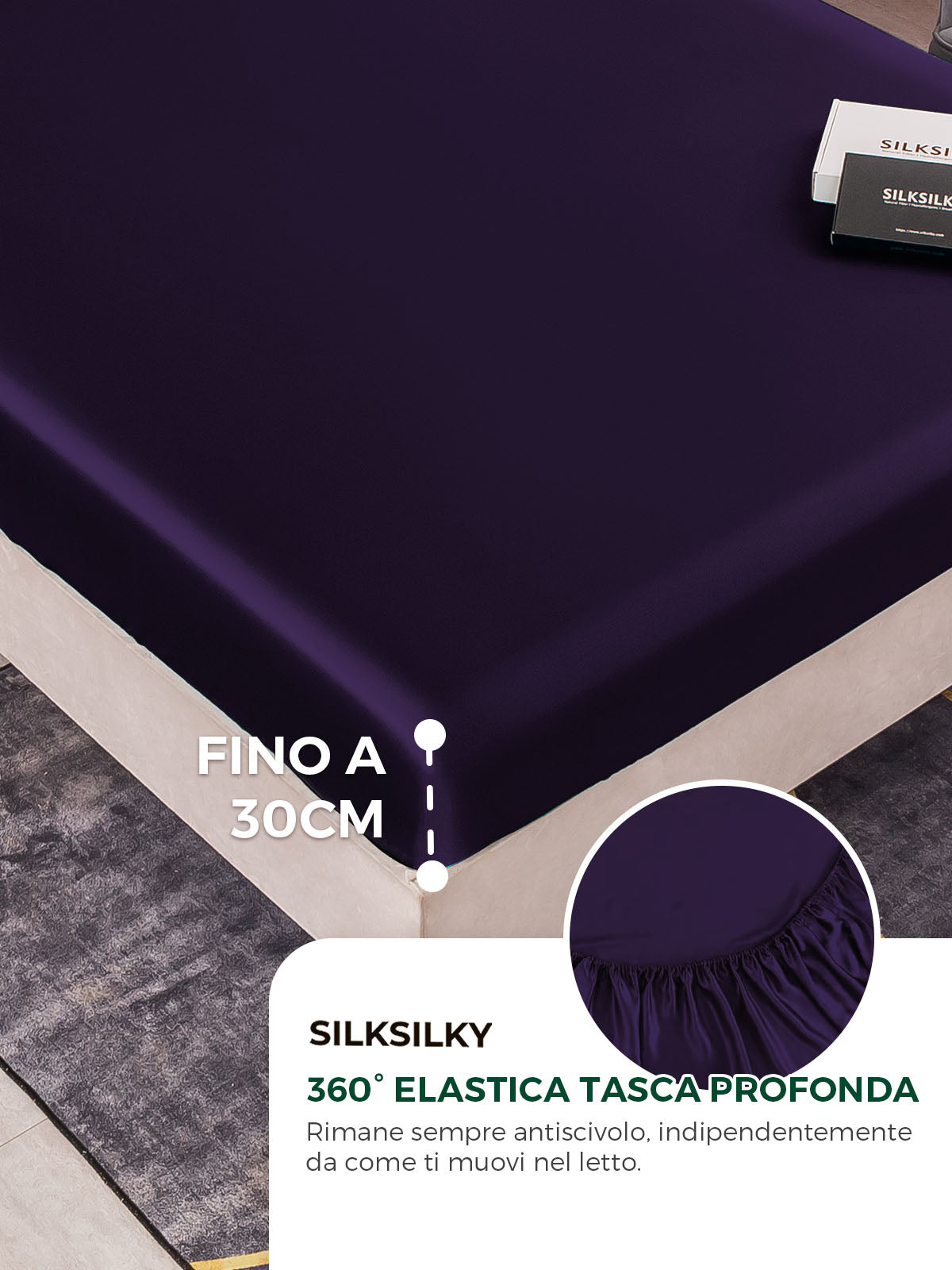 [Viola Scuro] SilkSilky-IT 25Momme Seta pura Bedding Set 004