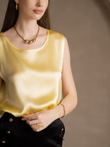 [Giallo Chiaro] SilkSilky-IT Sleeveless Round Neck Cami 003