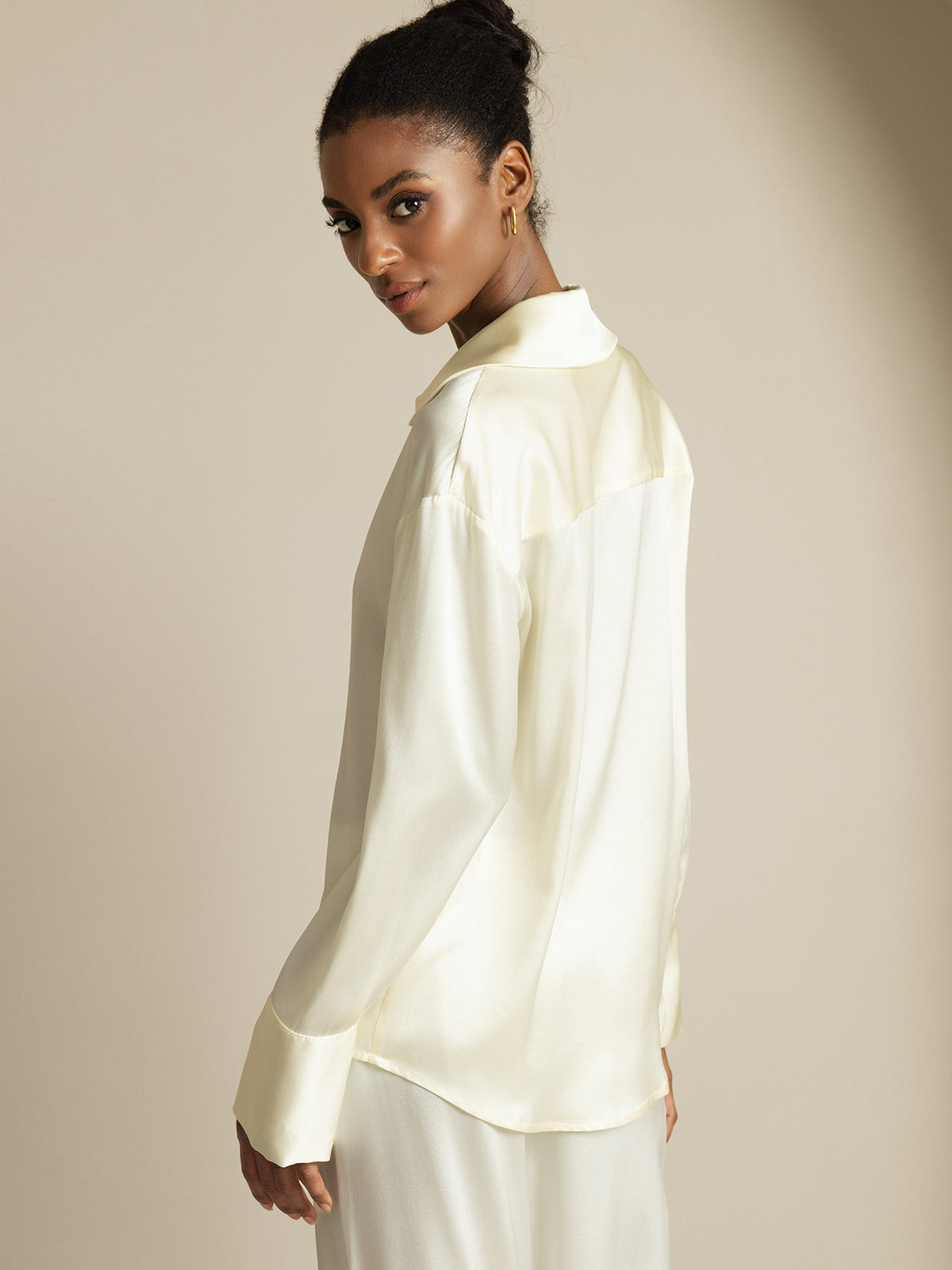 [Avorio] SilkSilky-IT 19Momme Seta Womens Shirt 002