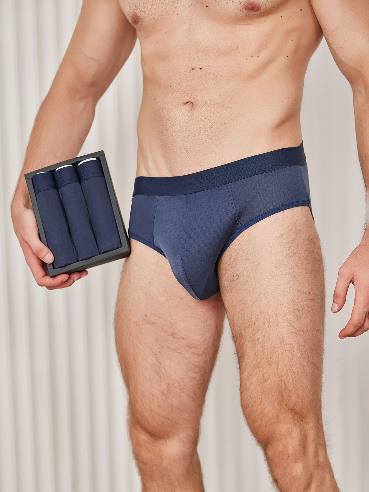 [Blu Scuro] SilkSilky-IT Seta pura Mens Underwear 002