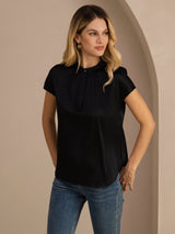 [Nero] SilkSilky-IT Short Sleeve Blouse 001