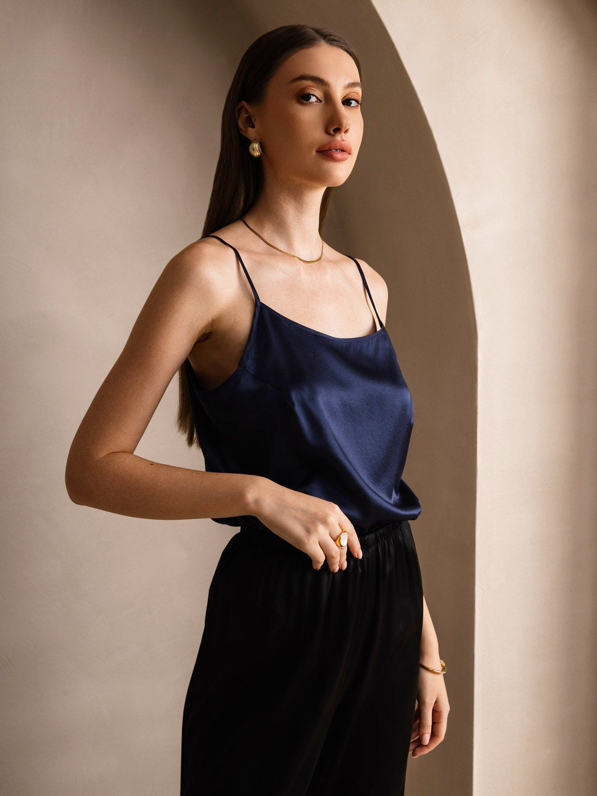 [Blu Scuro] SilkSilky-IT 19Momme Seta Camisoles 003