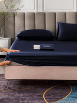 [Blu Scuro] SilkSilky-IT 25Momme Set di biancheria da letto 006