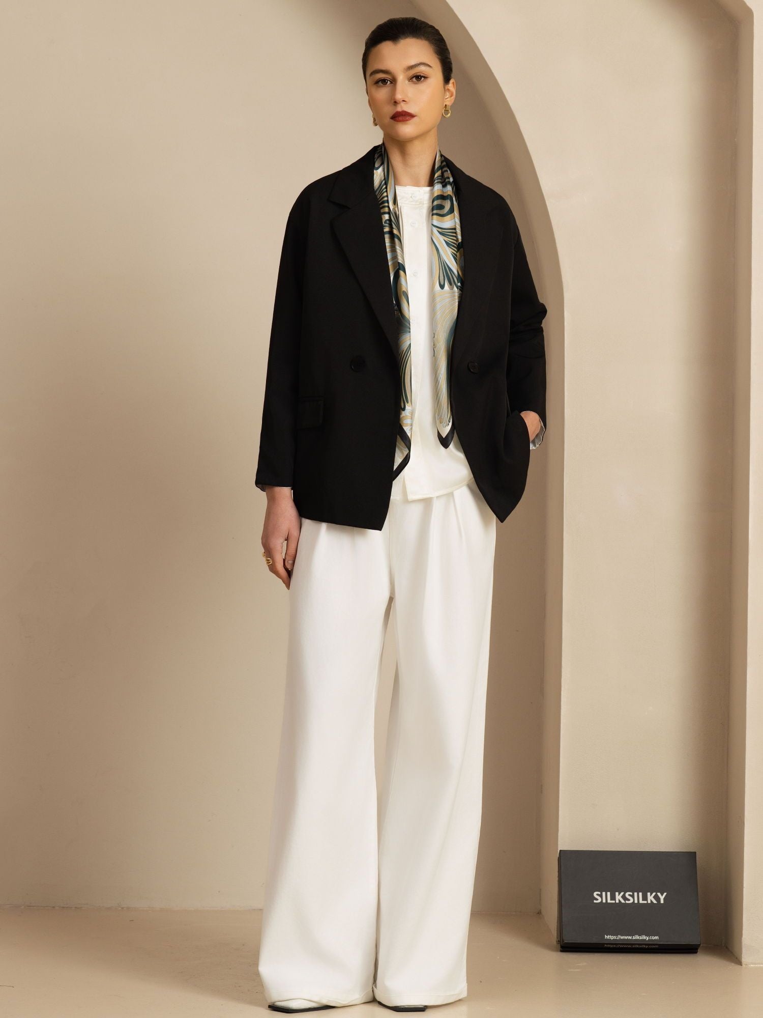 [P110] SilkSilky-IT Pure Silk Scarf 005