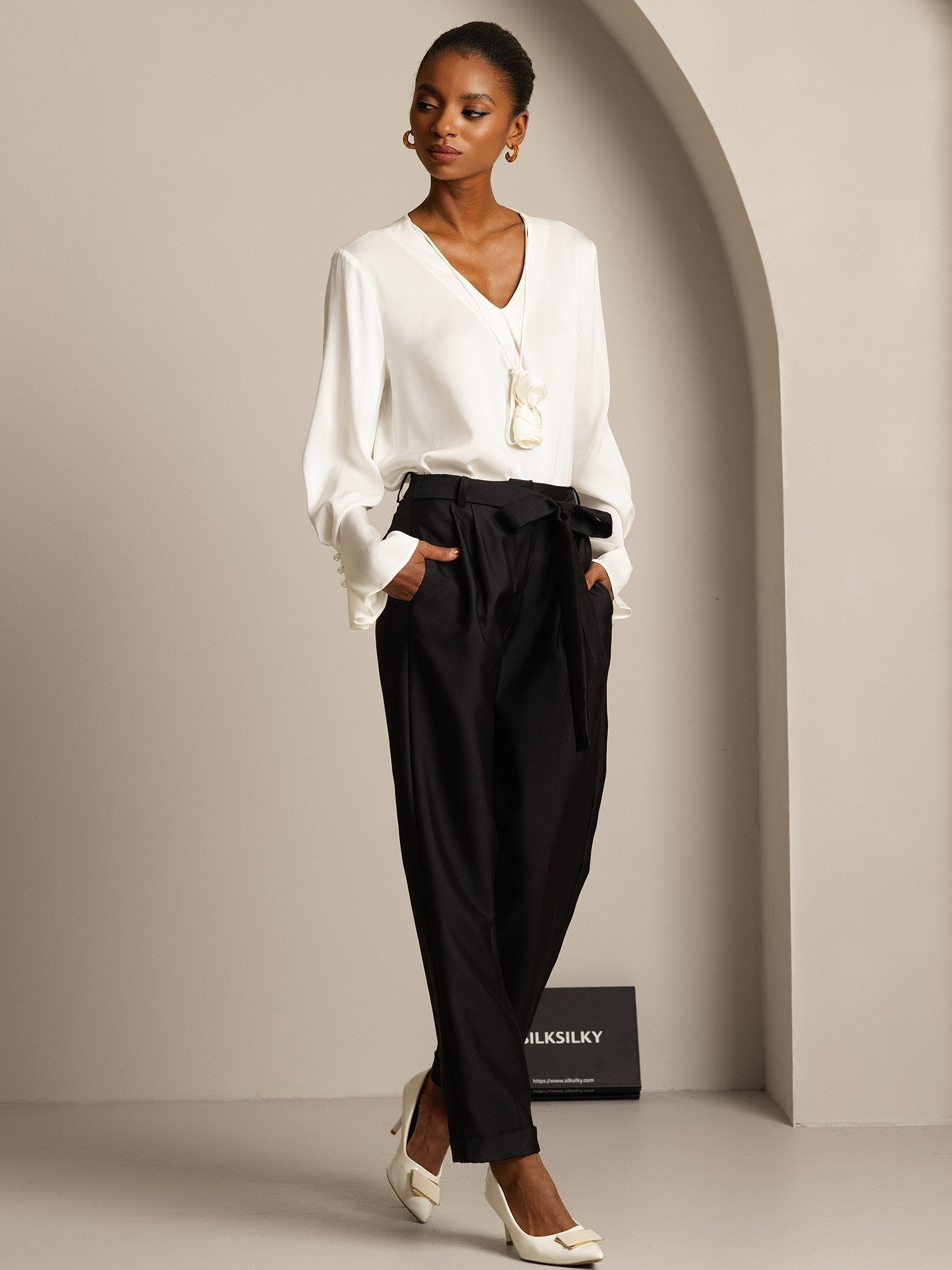 [Nero] SilkSilky-IT 32Momme Seta Womens Pants 005,