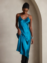 [Verde Acqua] SilkSilky-IT Sleeveless V Neck Vestiti da donna 003