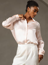 [Rosa] SilkSilky-IT Long Sleeve Lapel Collar Camicie da donna 005