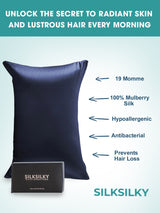 [Blu Scuro] SilkSilky-IT 19Momme Seta pura Pillowcase 002