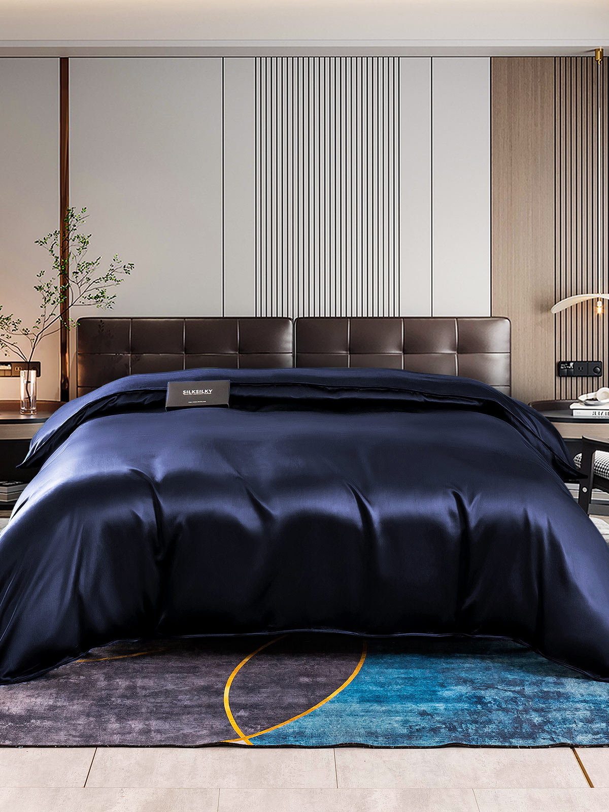 [Blu Scuro] SilkSilky-IT 22Momme Seta pura Duvet Cover 001
