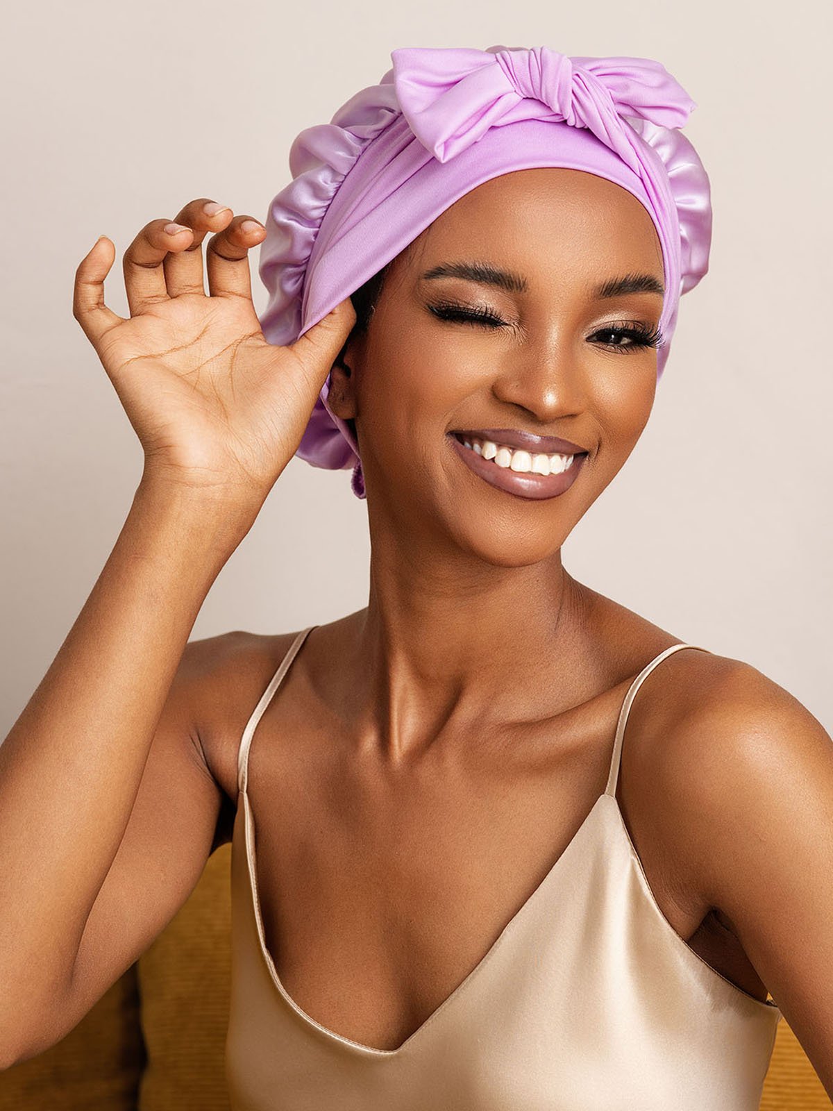 SilkSilky-IT Seta pura Sleep Cap Lavanda 003