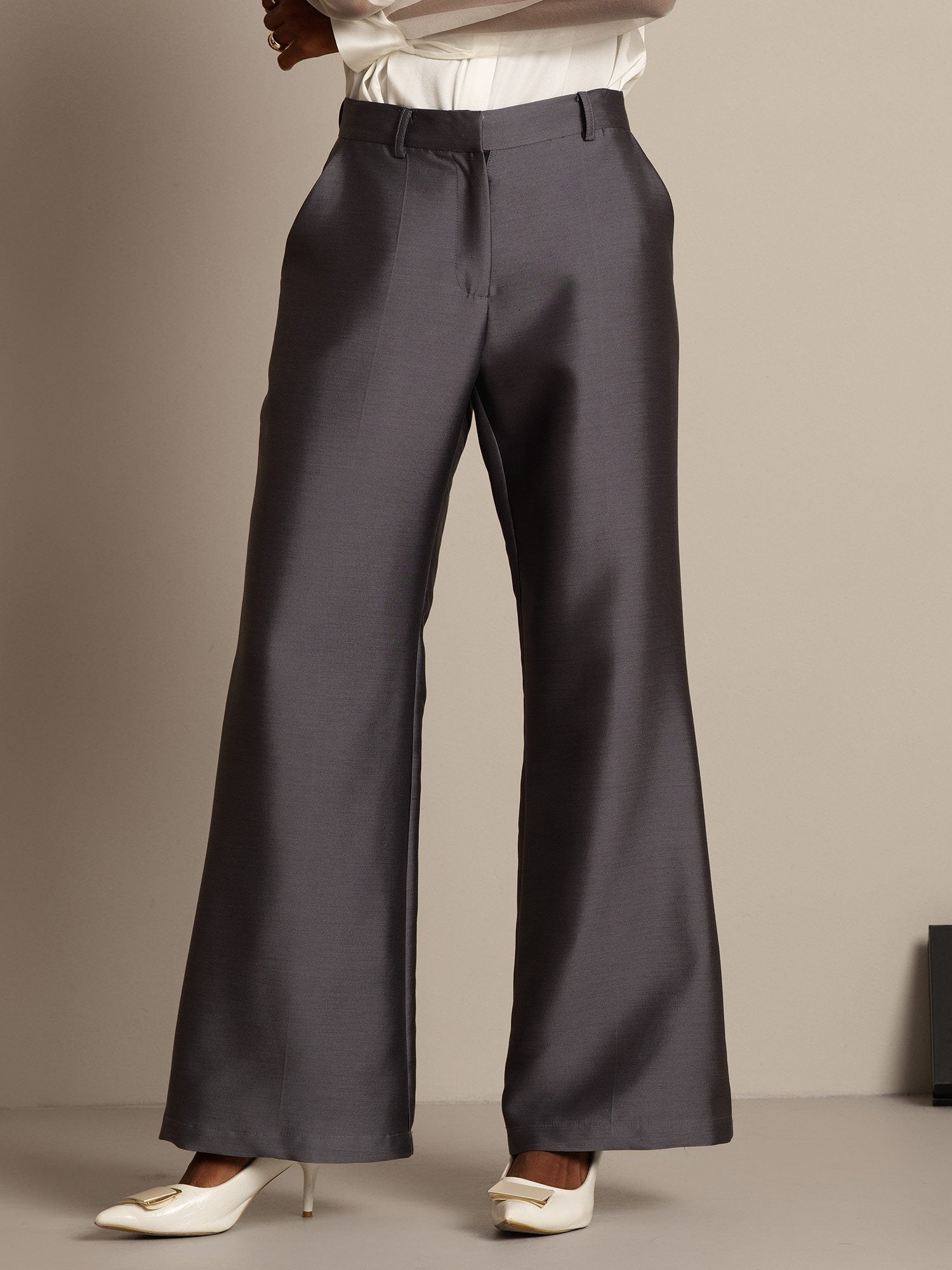 [Grigio] SilkSilky-IT 32Momme Seta Womens Pants 007,