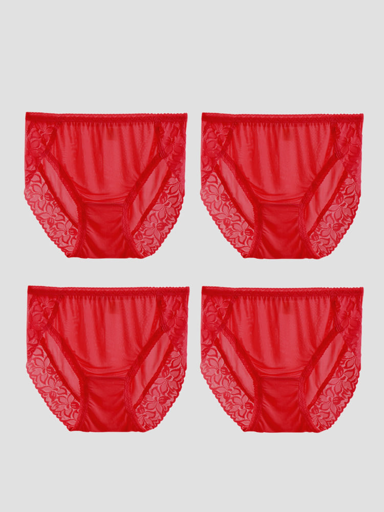 SilkSilky-IT Maglia di seta Panty Rosso 005