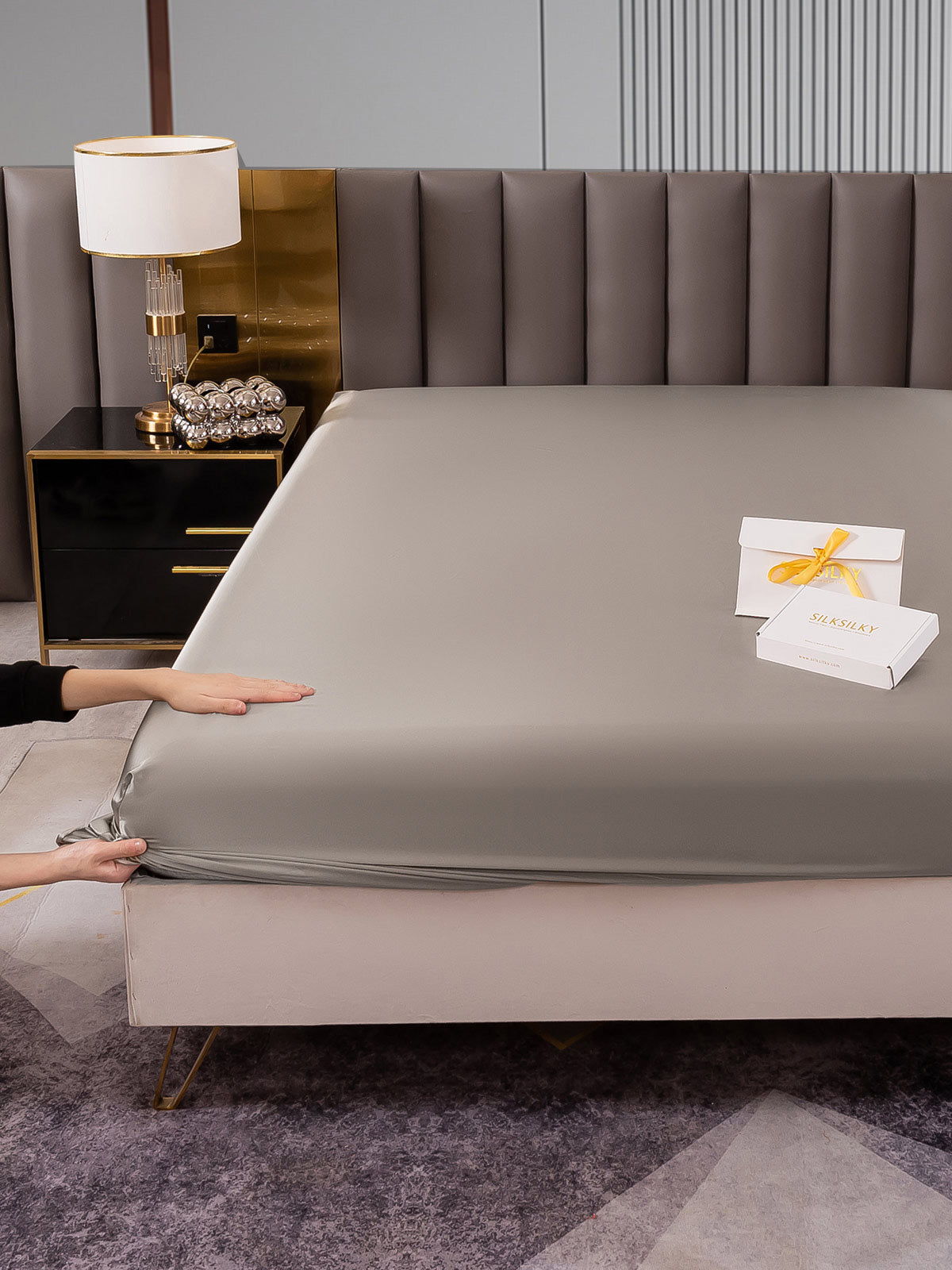 [Grigio] SilkSilky-IT 22Momme Seta pura Sheet 005