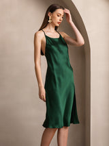 [Verde Scuro] SilkSilky-IT Sleeveless Vestiti da donna 003