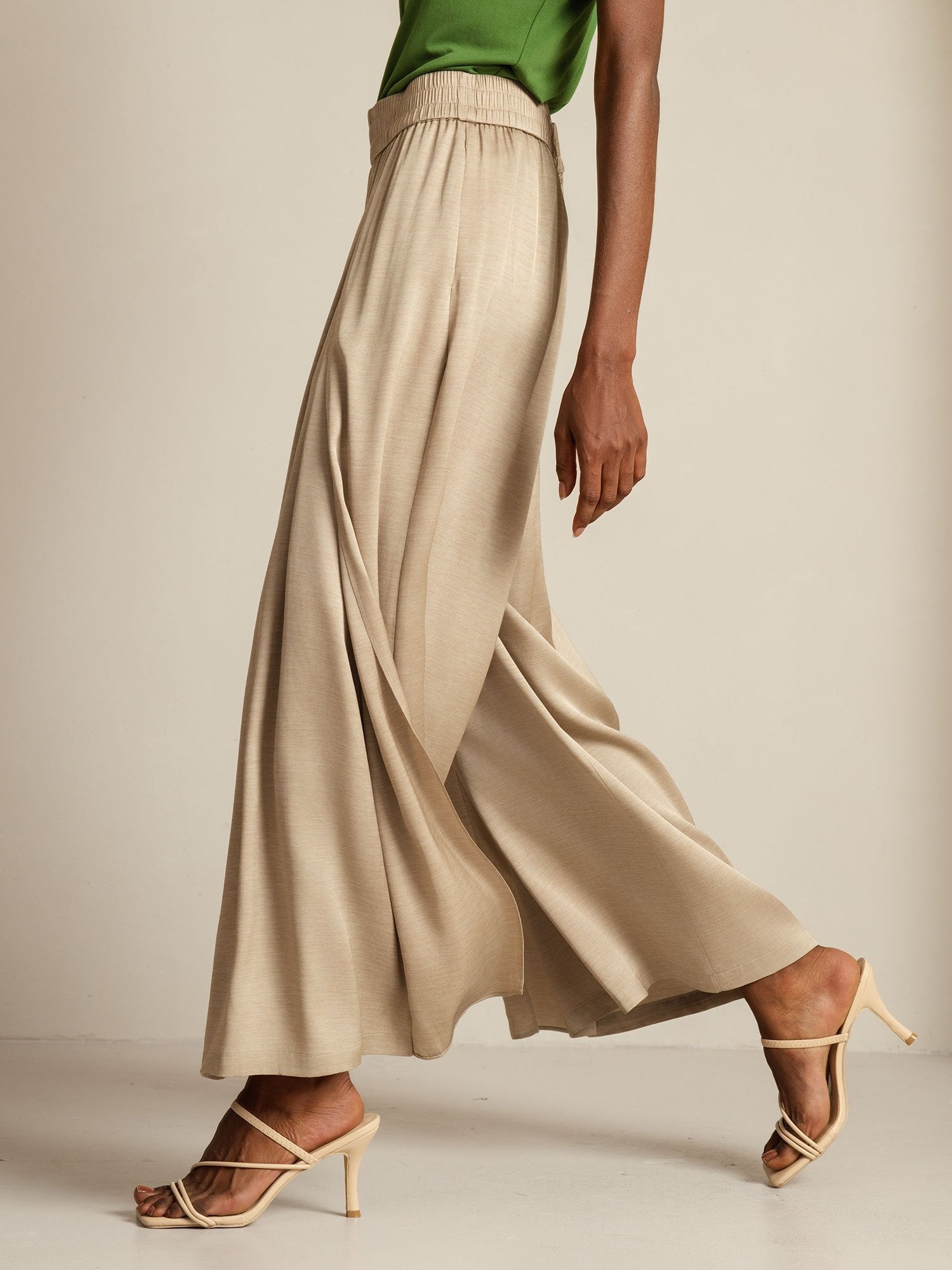 [Marrone Chiaro] SilkSilky-IT 19Momme Seta Womens Pants 006,