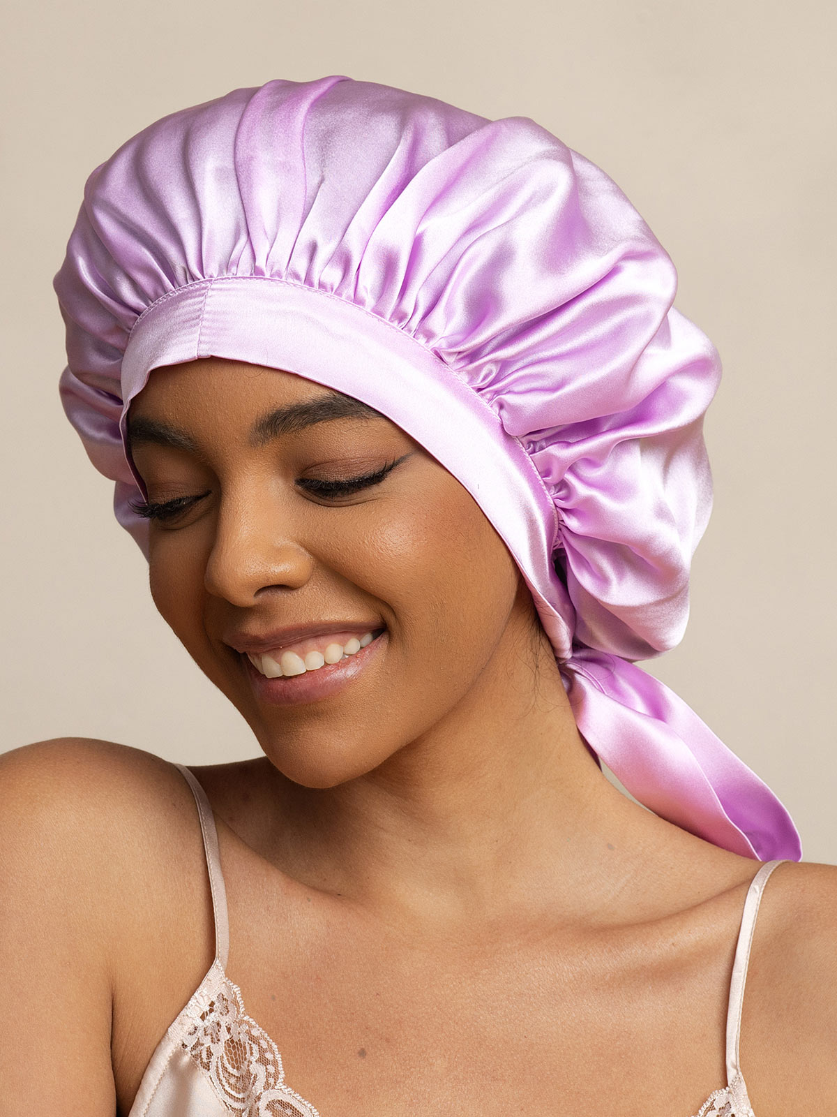 SilkSilky-IT Seta pura Sleep Cap Lavanda 002