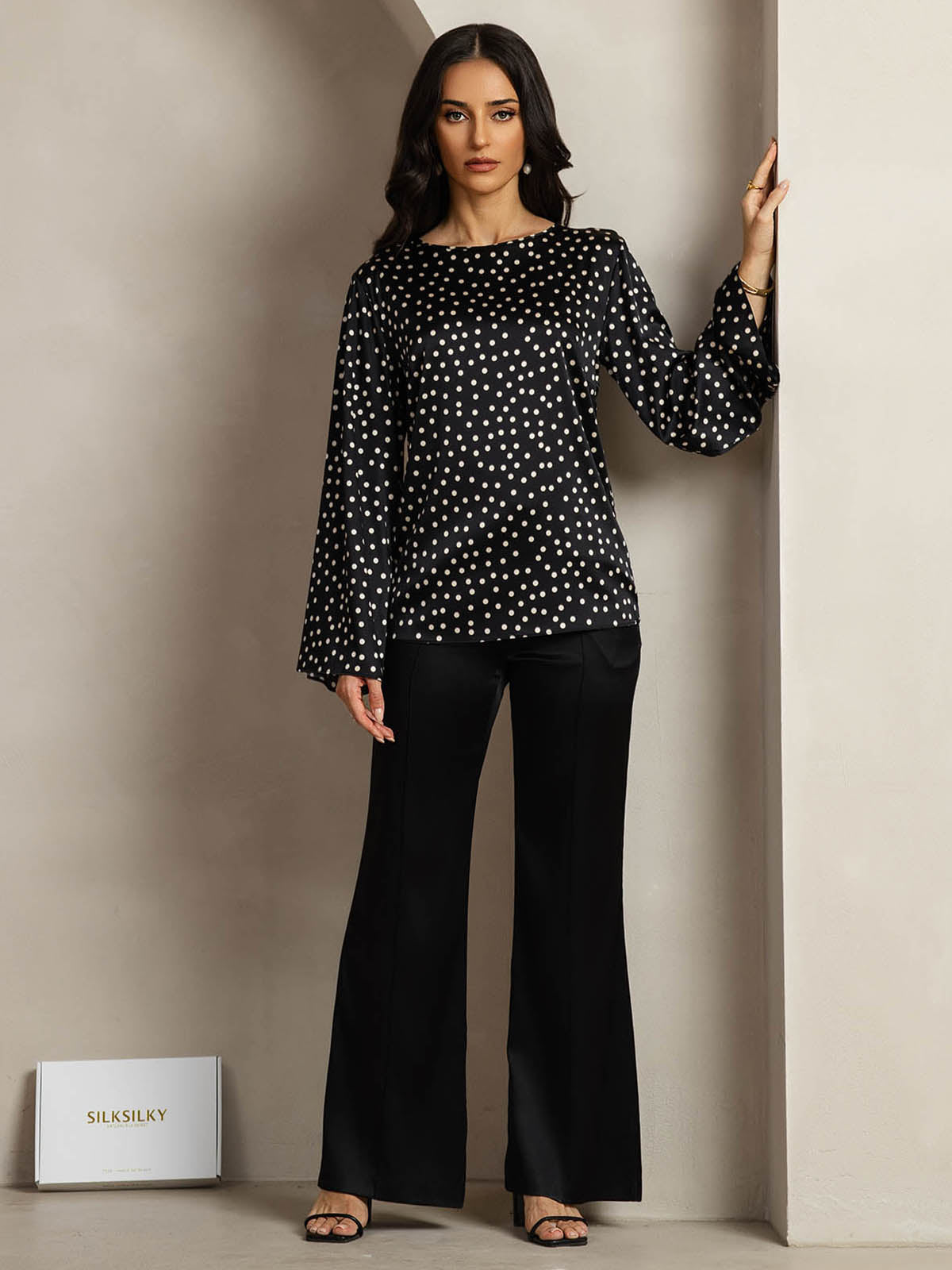 [Pois] SilkSilky-IT 19Momme Seta Womens T-Shirt 003