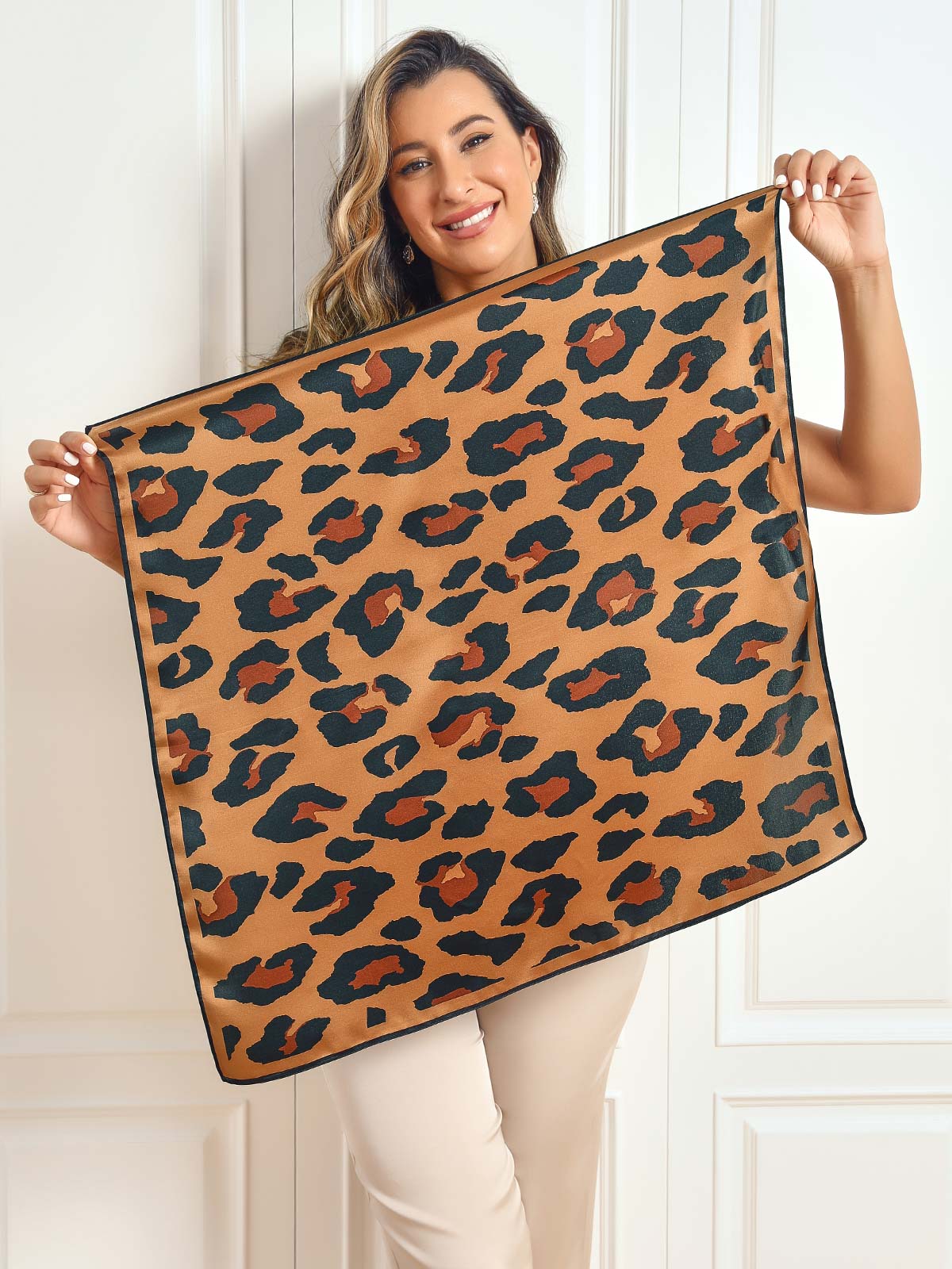 SilkSilky IT Seta pura Scarf Leopardo 001