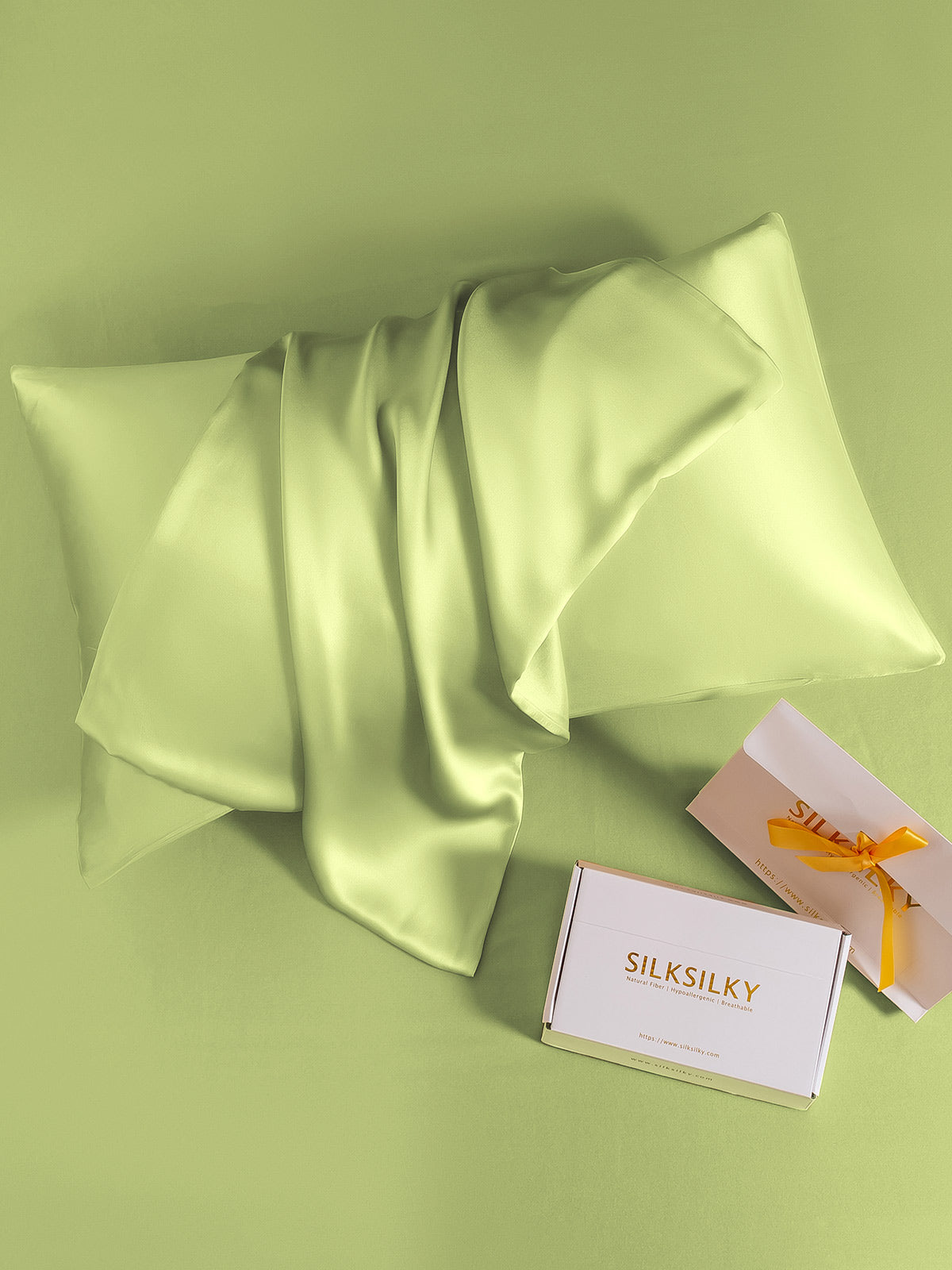 [Menta Verde] SilkSilky-IT 19Momme Seta pura Pillowcase 005