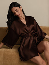 [Caffè] SilkSilky-IT 3/4 Sleeve Vestaglia da donna 009