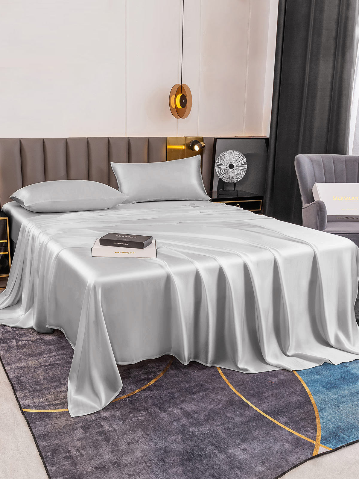 [Argento] SilkSilky-IT 19Momme Seta pura Bedding Set 005