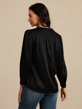 [Nero] SilkSilky-IT 19Momme Long Sleeve Round Neck Camicette 002