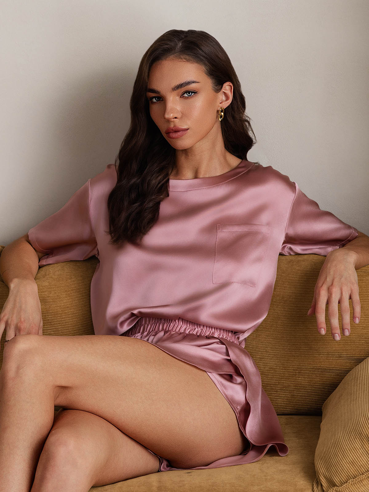 [Malva Pallido] SilkSilky-IT Seta pura Womens Pajamas 003