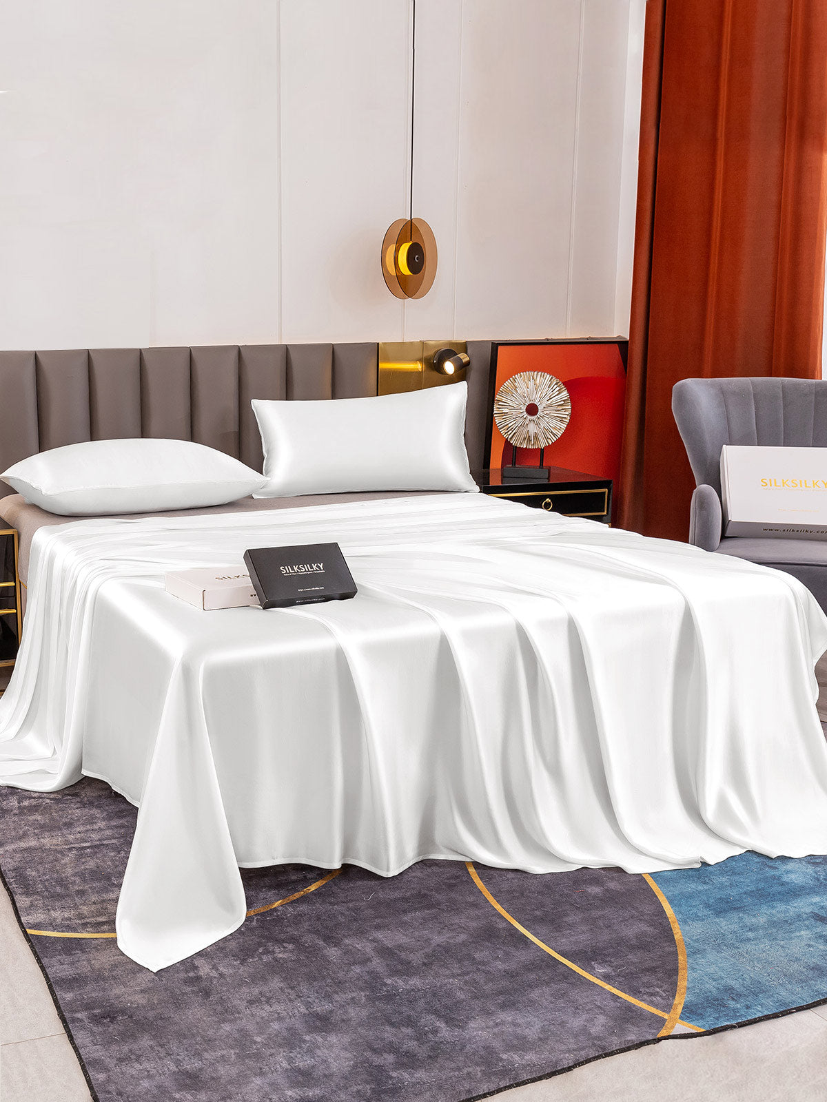 [Bianco] SilkSilky-IT 19Momme Seta pura Bedding Set 003