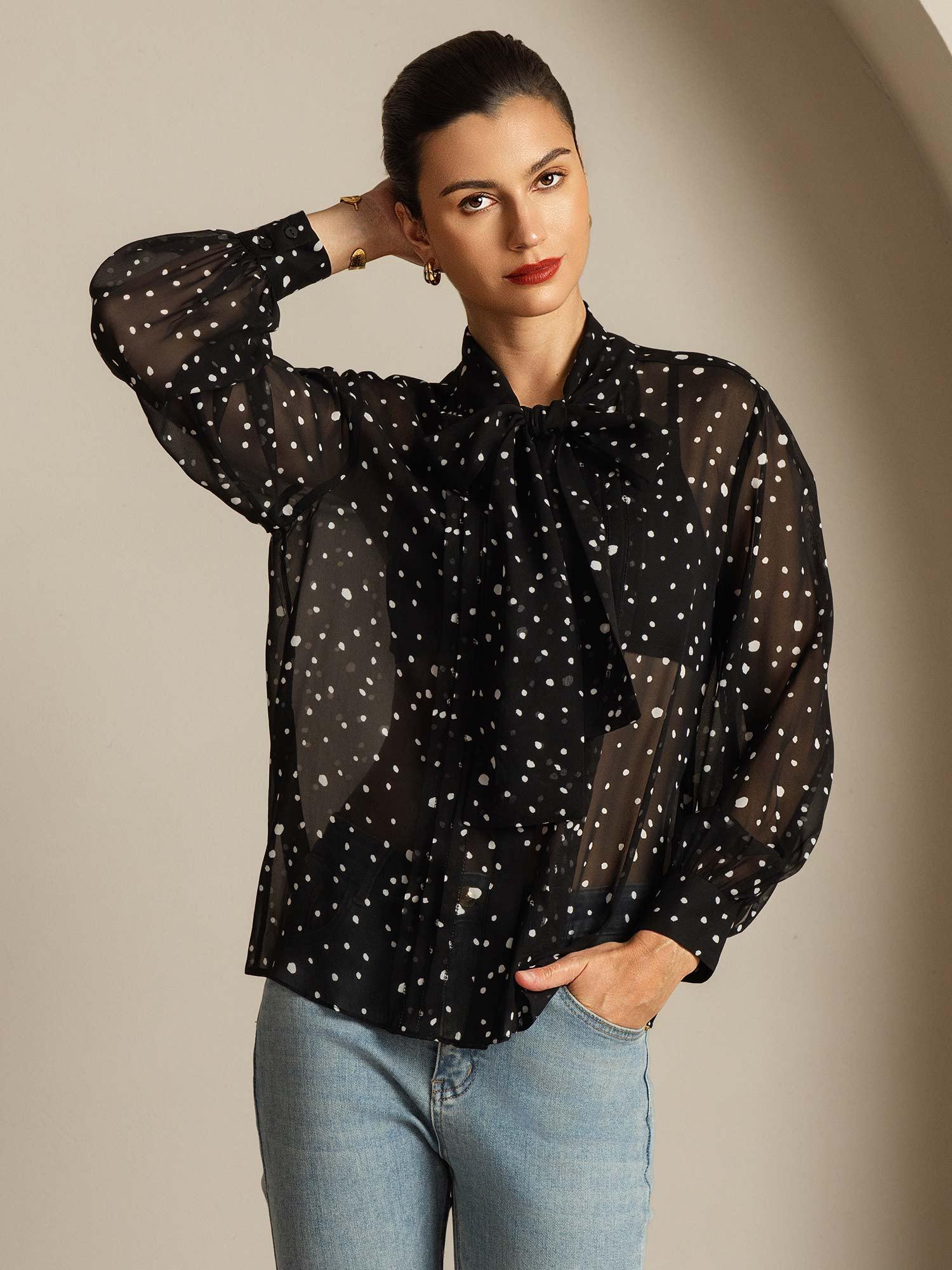 [Pois] SilkSilky-IT Seta pura Womens Shirt 007