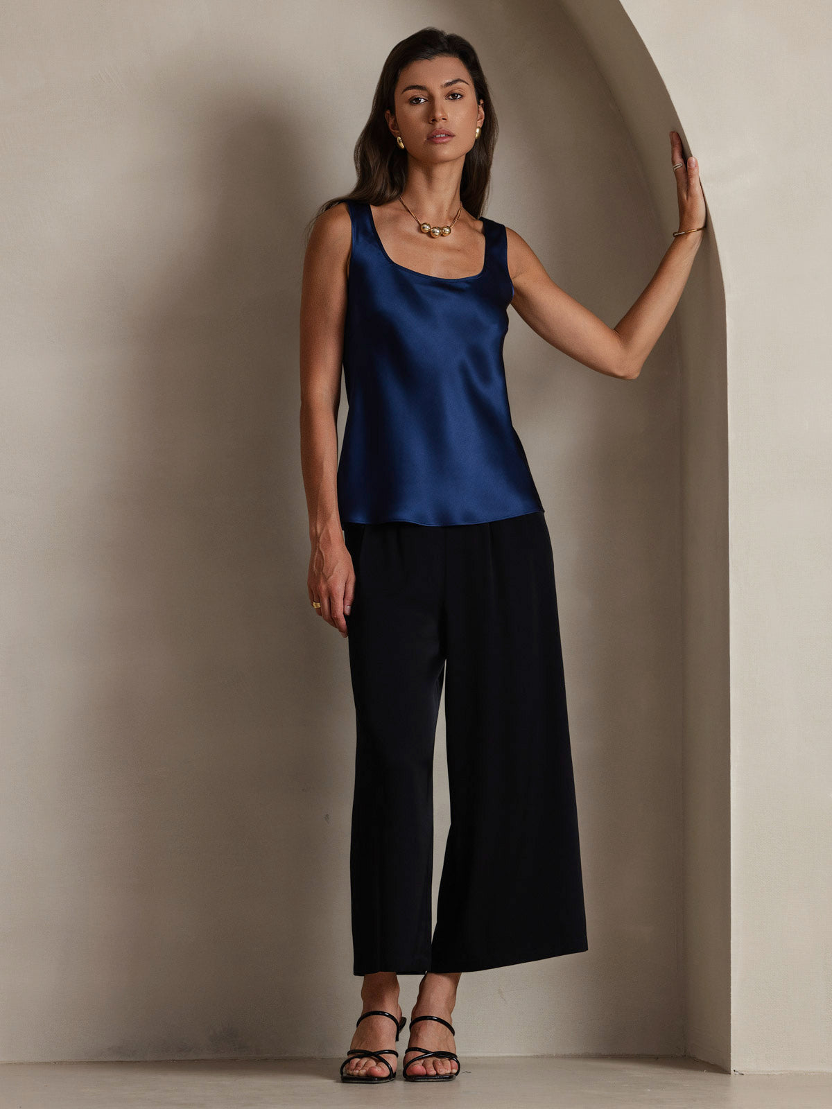 [Blu Scuro] SilkSilky-IT 19Momme Seta Camisoles 006