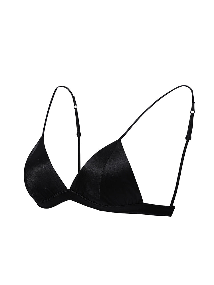 [Nero] SilkSilky-IT Maglia di seta Bra 006