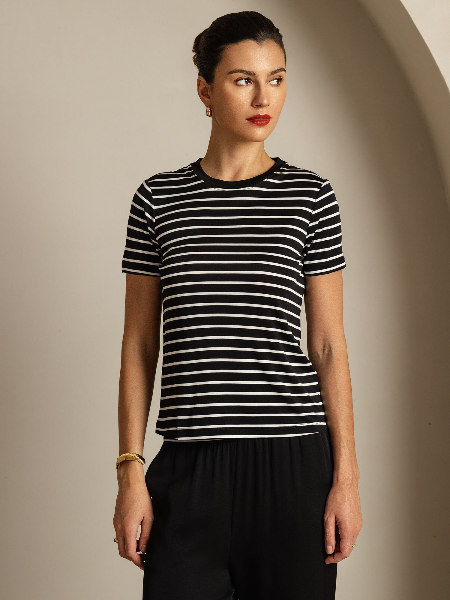 [RigheNere] SilkSilky-IT Seta pura Womens T-Shirt 003