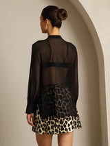 [Nero] SilkSilky-IT Seta pura Womens Shirt 002