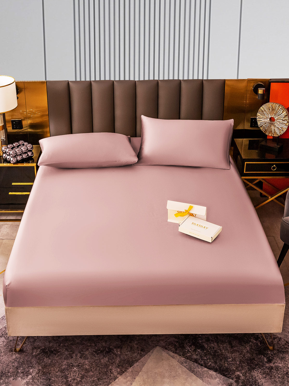 [Malva Pallido] SilkSilky-IT 22Momme Seta pura Bedding Set 001