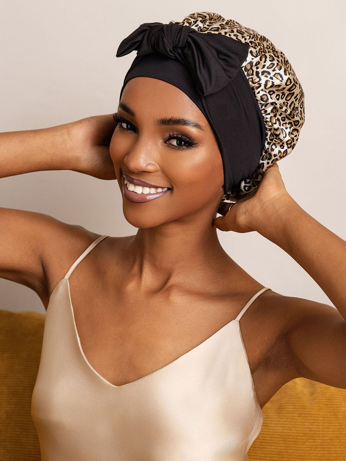 SilkSilky-IT Seta pura Sleep Cap Leopardo 005