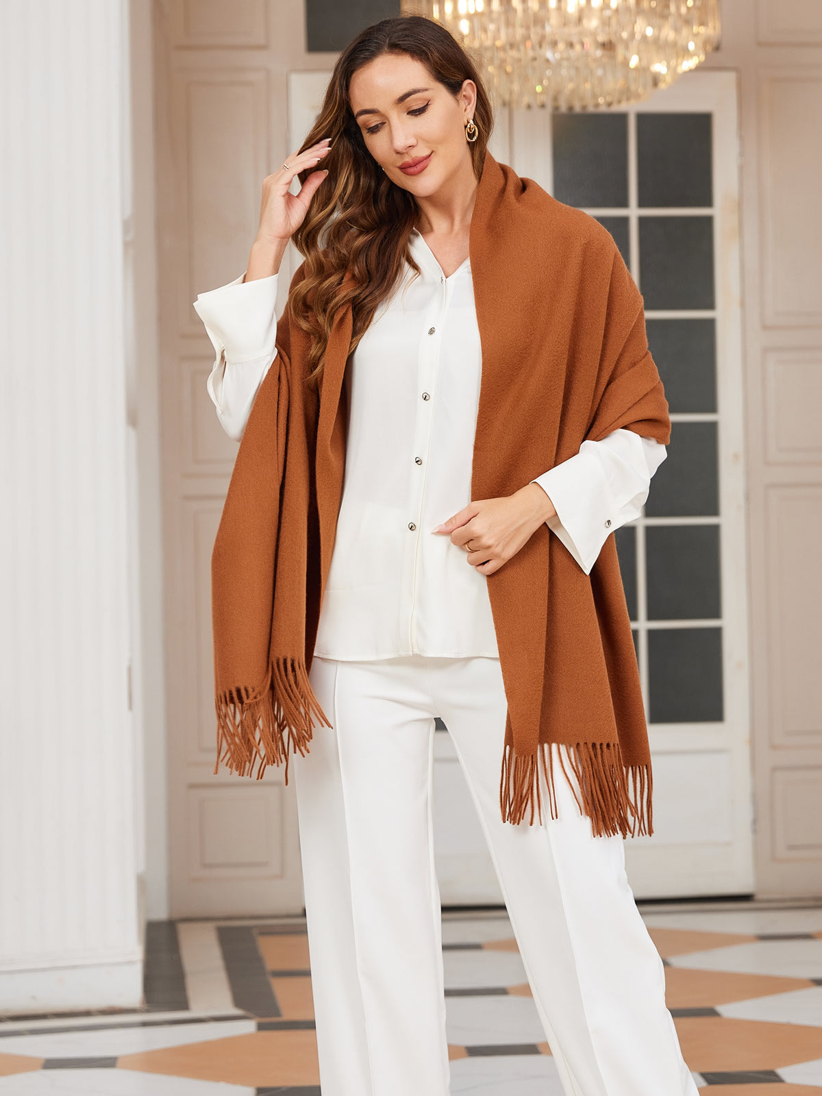 [Marrone] SilkSilky-IT Lana Scarf 002