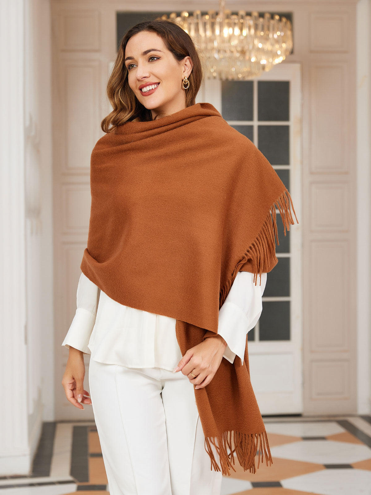 [Marrone] SilkSilky-IT Lana Scarf 001