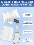 SilkSilky IT 19Momme Seta pura Pillowcase Set Bianco 002